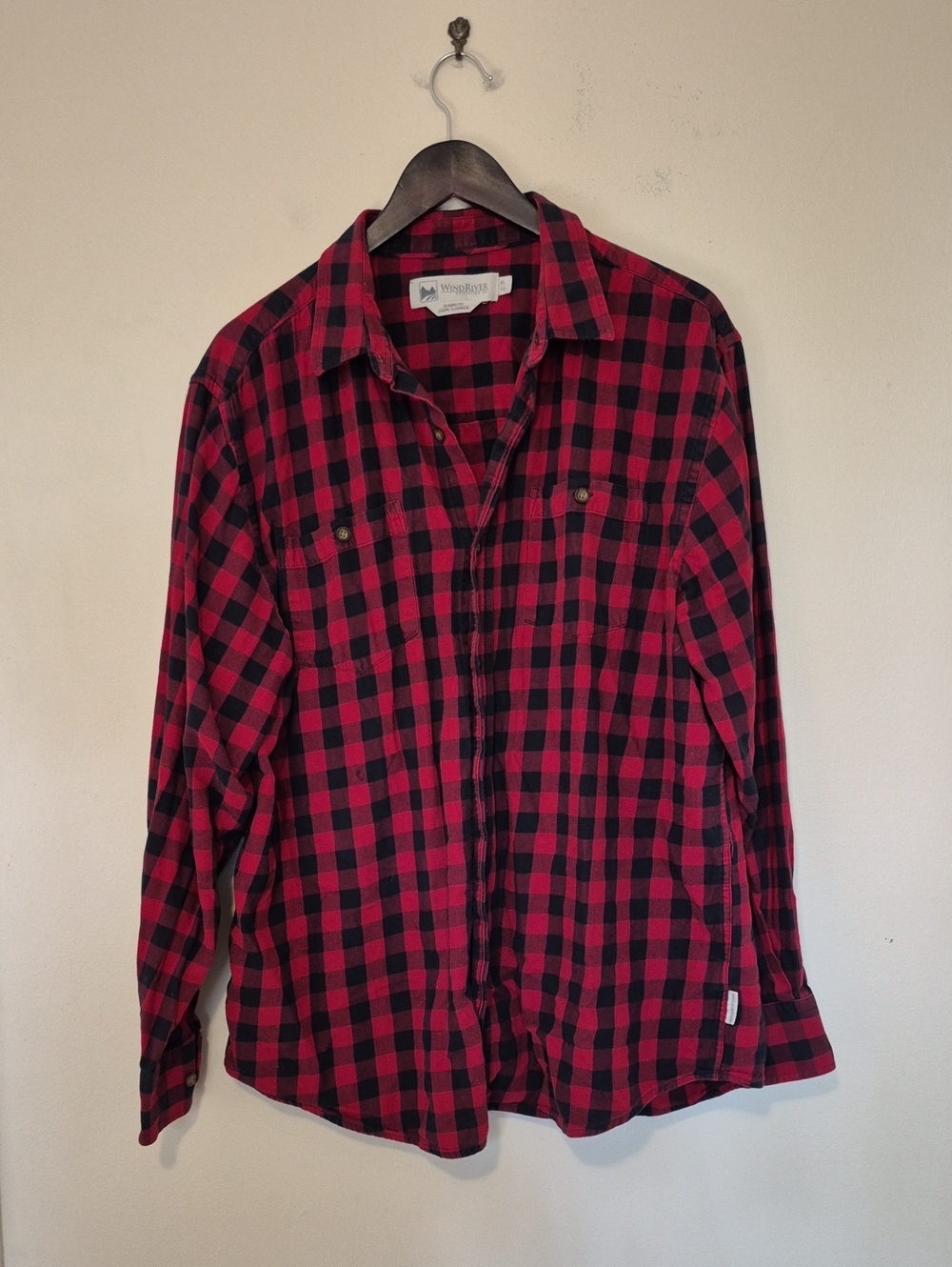 Windriver Red and Black Check Flannel Button-Down Shirt